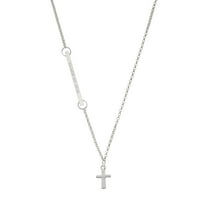 Delight Jewelry Silver-tone Simple Plain Small Cross - Silvertone Class of 2026 Delicate Bar Necklace, 18.75"
