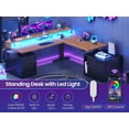thumbnail image 6 of Farmhouse L Shaped Standing Desk with 4 Drawers and Storage Cabinet, Height Adjustable Computer Desk with Led Lights, Home Office Desk, 6 of 7