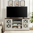 thumbnail image 3 of Mainstays Farmhouse TV Stand for TVs up to 70", off-White/Walnut, 3 of 9