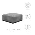 thumbnail image 4 of Conjure Channel Tufted Upholstered Fabric Ottoman Black Light Gray, 4 of 7