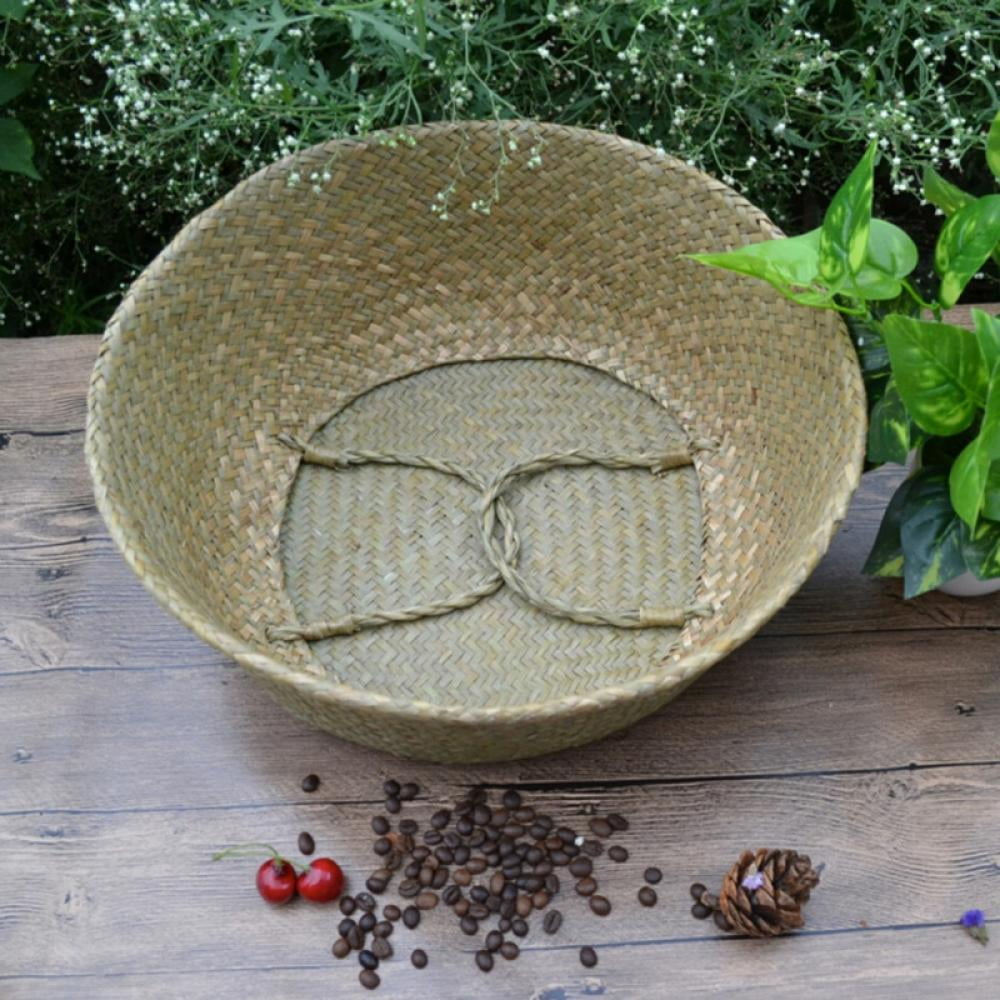 Plant Basket Wicker Basket Indoor, 12.6" Woven Seagrass Basket for Plants, Large Belly Basket, Woven Basket for Plant, Natural Picnic Tree Basket, Basket Planter, Large Plant Baskets