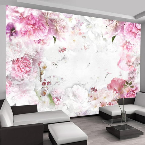 Tiptophomedecor Peel and Stick Floral Wallpaper Wall Mural - Blossoming Hope - Removable Wall Decals