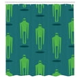 thumbnail image 2 of Ambesonne Alien Shower Curtain, Floating Extraterrestrials, 69"Wx70"L, Fern Green and Petrol Blue, 2 of 4