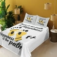 thumbnail image 2 of Ambesonne Emoji Fitted & Top Sheet Set with Shams, There is No Path to Happiness, Mustard Black and Off White, 2 of 5