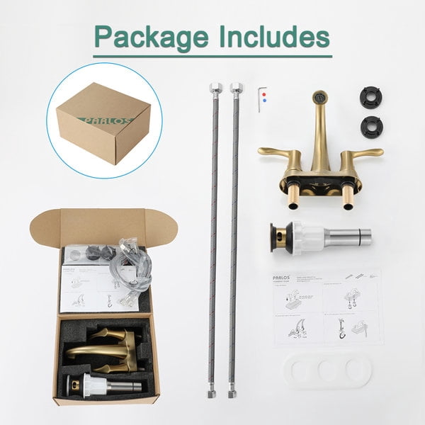 PARLOS Centerset 2-Handle Bathroom Faucet with Drain Assembly