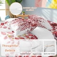 thumbnail image 3 of Red Eucalyptus Leaves Duvet Cover Set, Summer Botanical Weeping Soft Duvet Cover Full Size Bedding Set 4 Pieces, 1 Quiltcover and 2 Pillowcases with Zipper, 1 Bed Sheet for All Seasons, 3 of 9