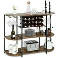 thumbnail image 1 of Gymax Wine Rack Table Coffee Bar Cabinet Freestanding Liquor Stand Glass Holder Rustic, 1 of 10