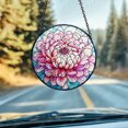 thumbnail image 2 of Window Hanging Glass Chrysanthemum Flower, Car Decoration, Elegant Stained Glass Art, Gift for Dad or Mom, Home or Auto Decor, Unique Handmade Ornament for Parents, 2 of 5