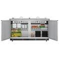 thumbnail image 3 of 60 in. Commercial Refrigerated Prep Station Cold Table, Stainless-Steel Refrigerator with 12 Pan Storage with Cover and Two Adjustable Shelves, ETL Listed (KM-RBT-60C), 3 of 12