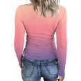 thumbnail image 4 of Womens Long Sleeve Shirts Fall Tops Business Casual T Shirts Purple Pink L, 4 of 4