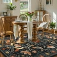 thumbnail image 3 of Lahome Decor 6'x9' Boho Bird Area Rugs,Floral Rug for Living Room Machine Washable,Soft Indoor Carpet,Non-Slip Low Pile for Bedroom Dining Room Playroom Office,Black, 3 of 9