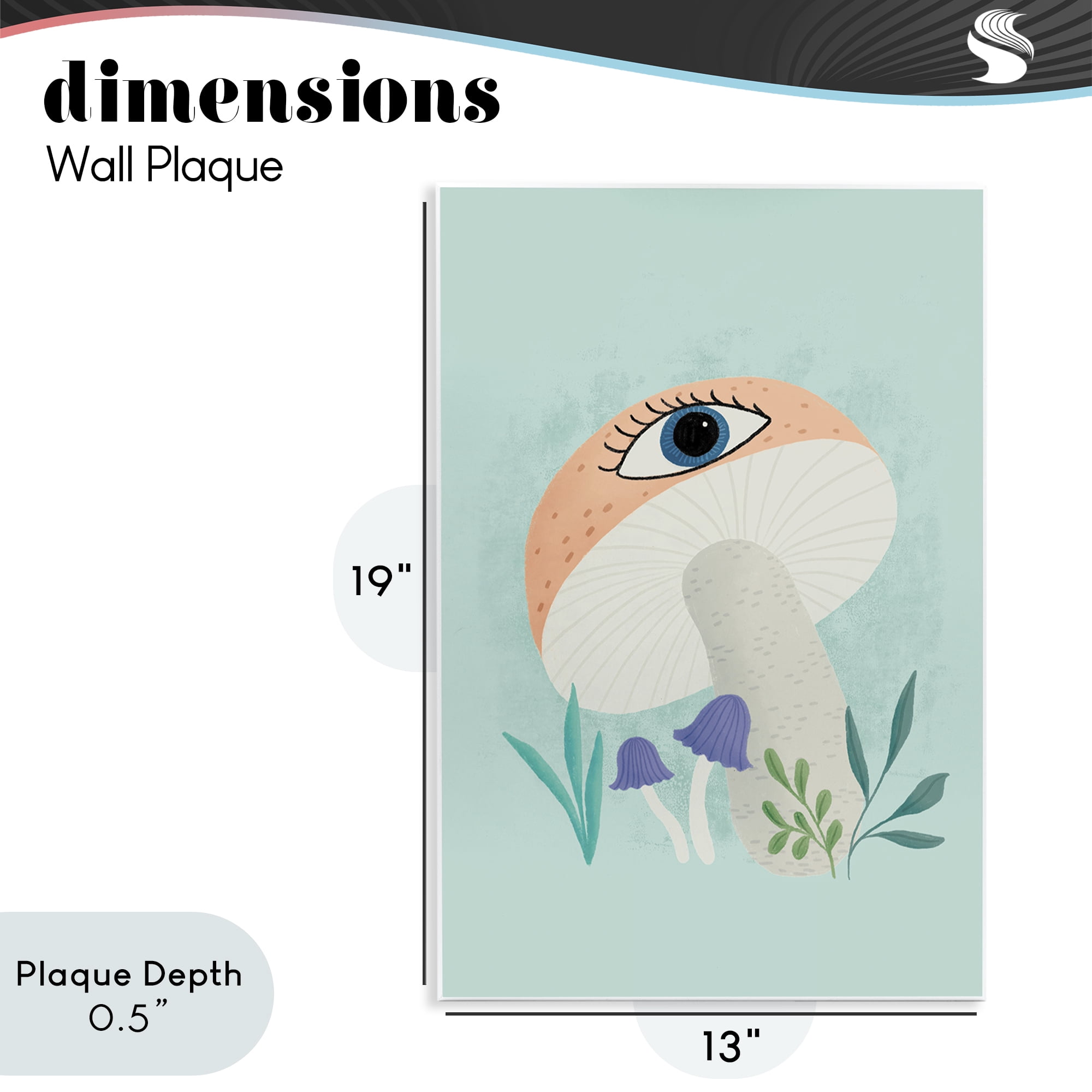 Stupell Industries Mushroom with Mystical Eye Wall Plaque Art, design by Metka Hiti