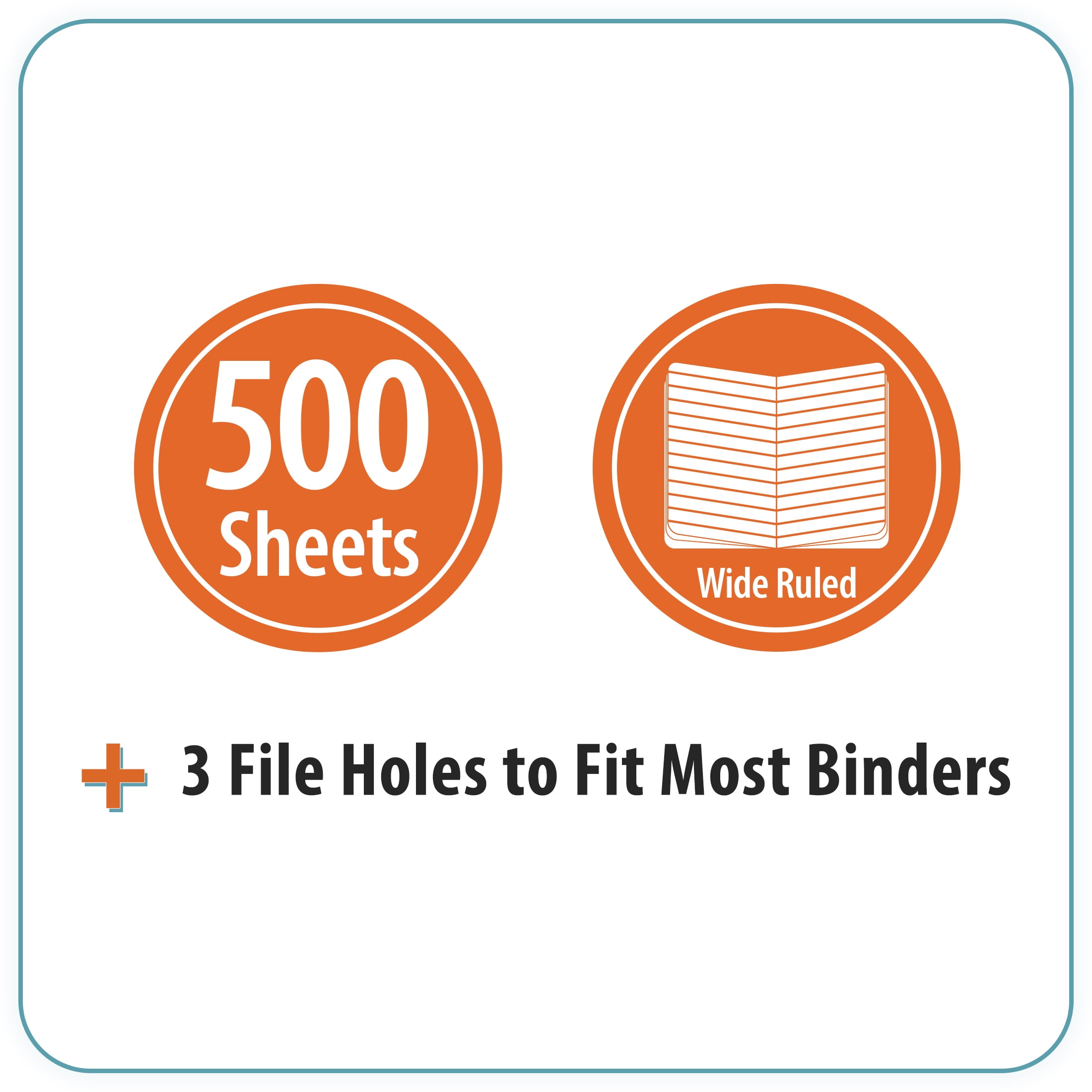 (3 pack) Pen+Gear Wide Ruled 8" x 10.5" Filler Paper, 500 Sheets