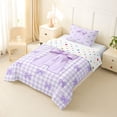 thumbnail image 2 of Erosebridal Purple Ribbon Bow Twin Comforter Sets For Girls, Letter A Initial Kids Bedding Set,Reversible,2-Piece, 2 of 7