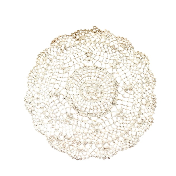 Handmade Cotton Table Mat With Lace Circular Lace Table Mat Circular Meal Mat Crochet Lace Tablecloth