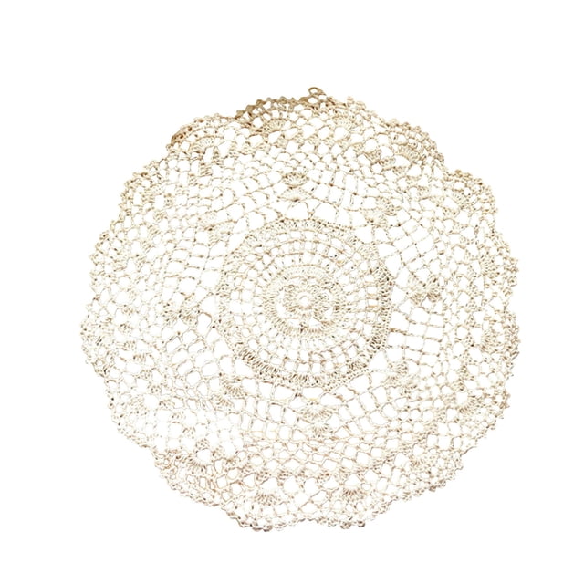 Handmade Cotton Table Mat With Lace Circular Lace Table Mat Circular Meal Mat Crochet Lace Tablecloth