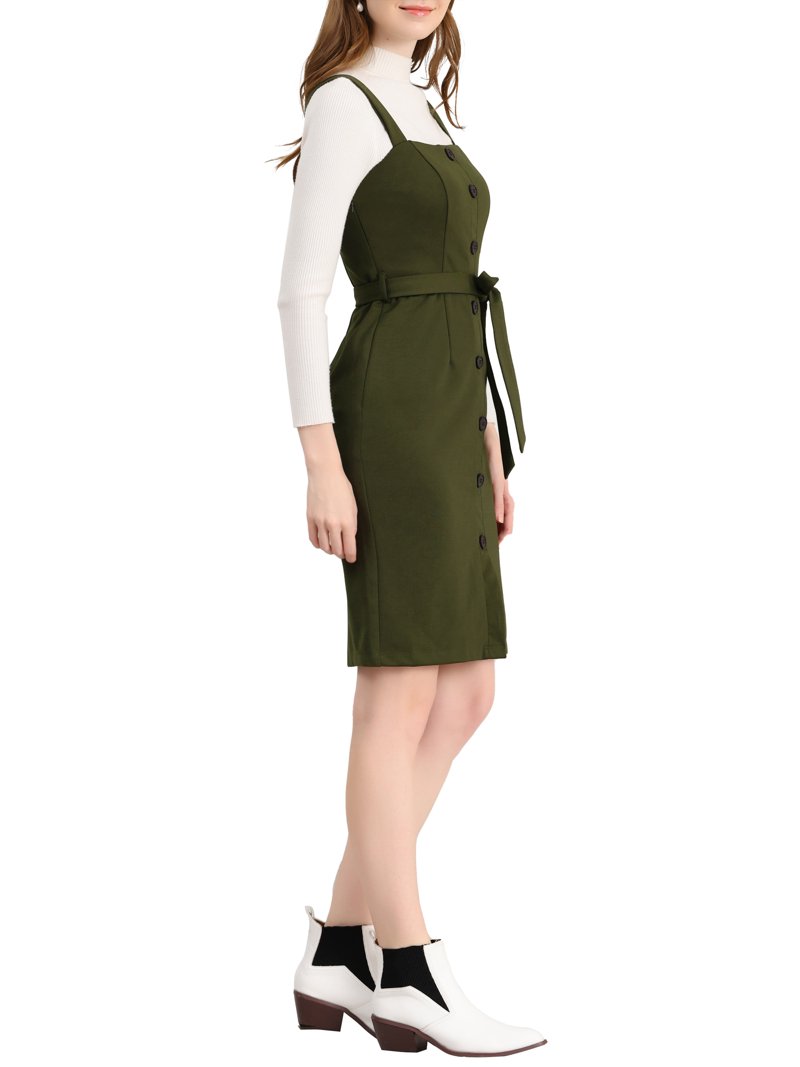 army green jumper dress ANINE BING Aurora Dress in Army Green main image 0