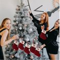 thumbnail image 4 of Christmas Socks English Letter Knitting Stocking Decoration Xmas Tree Ornament - Q, 4 of 5