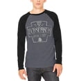 thumbnail image 1 of Berserker Viking Special Forces Retro Adult Long Sleeve Raglan T-Shirt Heather Black-Black LG, 1 of 1
