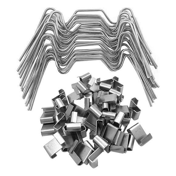 100pcs 304 Clips De Vidrio De Invernadero De Acero Inoxidable No Se Oxidan Repuestos Paquete Mixto Sunnimix Clips de acristalamiento