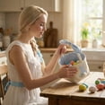 thumbnail image 5 of Easter Bunny Storage Bin with Pompoms - Collapsible Fabric Basket for Egg Hunt, Gifts & Organizing., 5 of 6