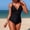 #275-Black, variant on Womens One Piece Swimsuit V Neck Mesh Padded Wirefree Solid Color Slim Fit Beach Vacation Swimwear S-2XL
