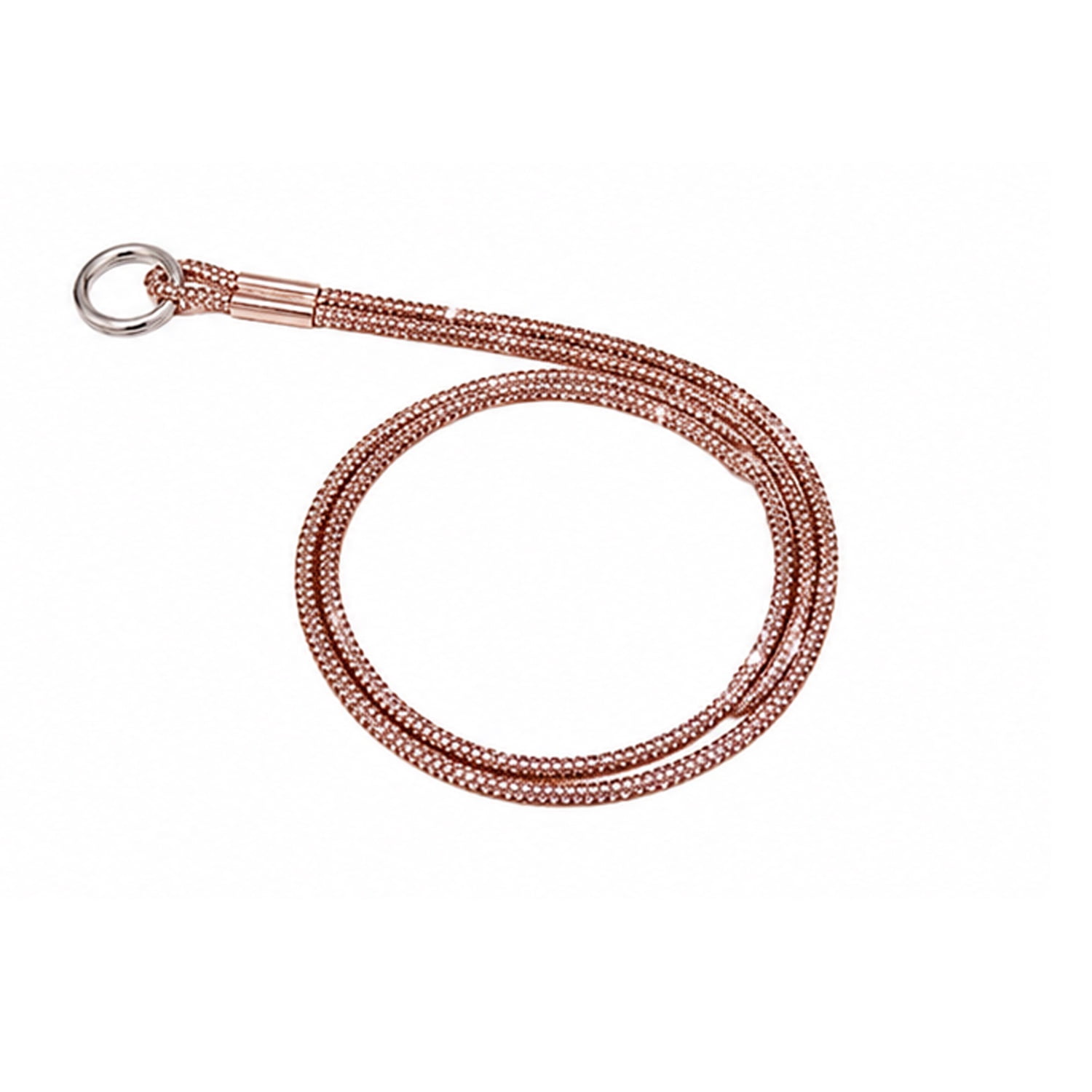 Crystal Neck Lanyard with Keychain Holder - Rose Gold