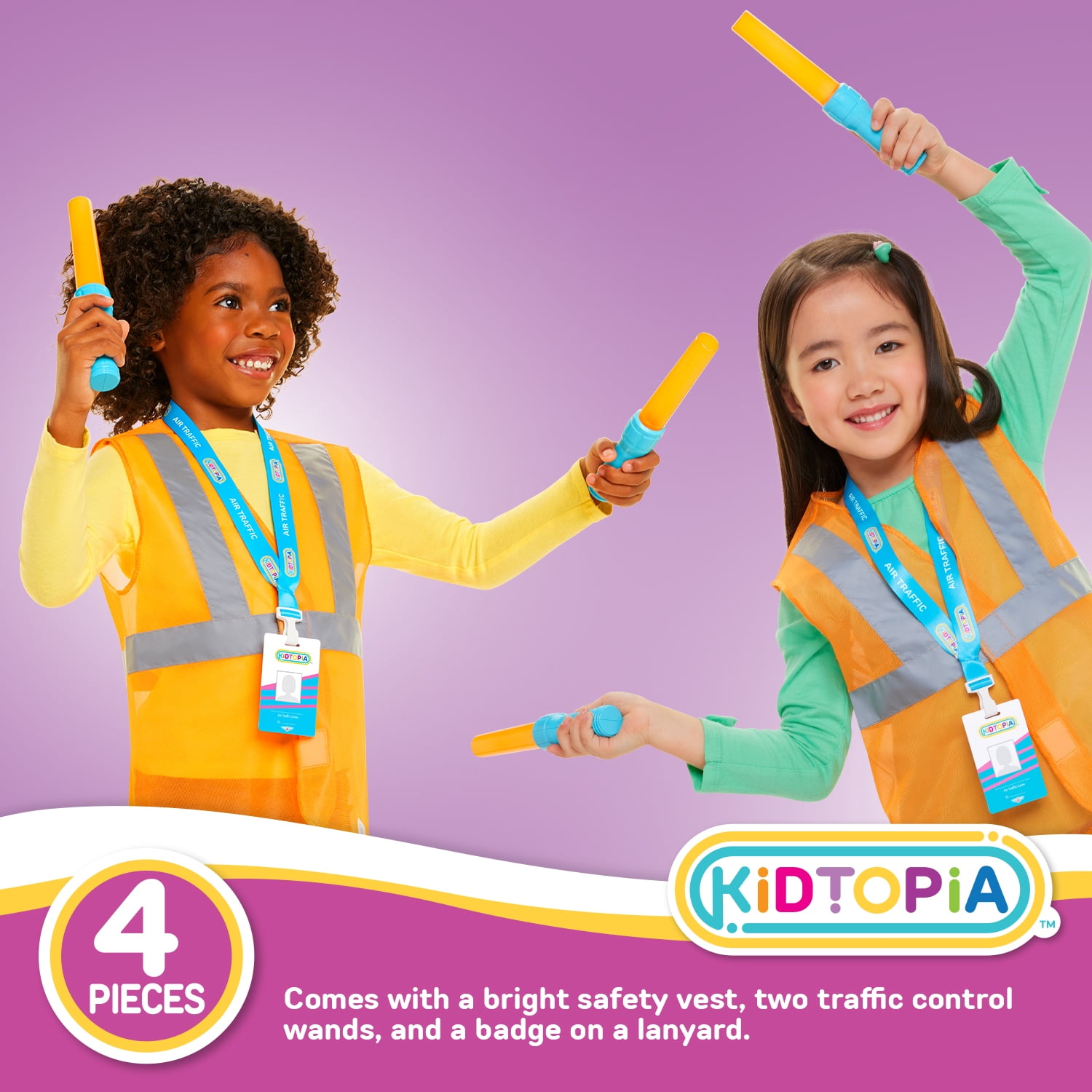 Kidtopia Air Traffic Ground Crew Play Set for Ages 3 and Up