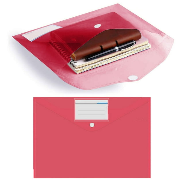 Plastic Envelopes 10 Pack A4 Letter Size Plastic File Folder With Label Pocket Plastic Envelopes With Snap Closure Plastic File Folders Plastic Envelopes For Documents