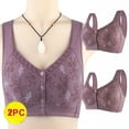 thumbnail image 4 of Mrat Lace Bralettes for Women T Back Lace Bralettes Plus Size Bras Lace Bralettes for Women Wireless Strapless Bras Underwear Daily Bra Purple XL, 4 of 8