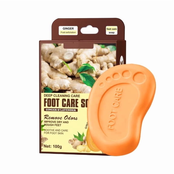 Uxgjfwu Ginger and Lavender Foot Soap, Deep Cleansing Bar That Removes Foot Dirt, Softens Dry and Rough Skin, 3.53 oz