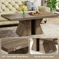 thumbnail image 4 of Tribesigns Wood Coffee Table, 47-Inch Rectangular Center Table with Thick Wooden Base, Farmhouse Wood-Look Cocktail Table for Living Room (Brown), 4 of 5