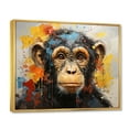 thumbnail image 2 of Designart "Yellow Teal Monkey Mischievous Monkey composition" Animals Floater Framed Canvas Print, 2 of 7
