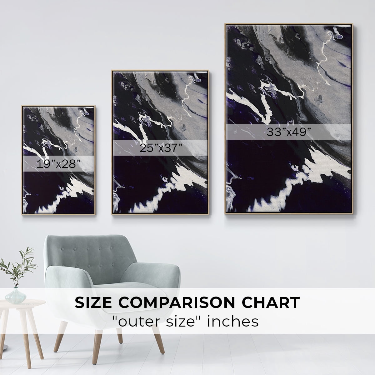 M108 Framed Premium Gallery Wrapped Canvas - Ready to Hang - 27 x 41 - Natural Wood Floating Frame