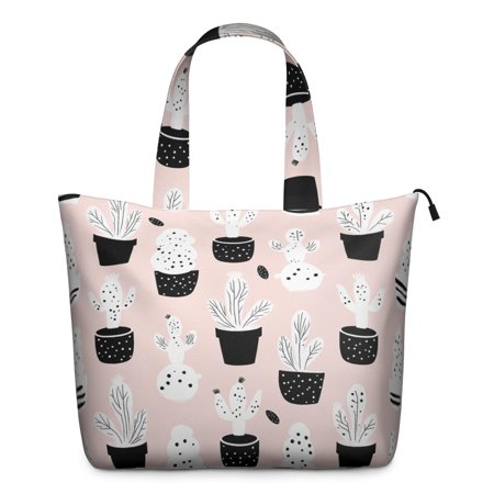 Gym Bag for Women,Luggage Bag Overnight Weekend Bag Cactus Large Gym Tote Bag for Short Trips