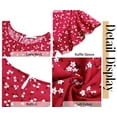 thumbnail image 5 of Fantaslook Dresses for Women Summer Casual Boho Dress Floral Print Ruffle Sleeve Midi Beach Dresses, 5 of 7