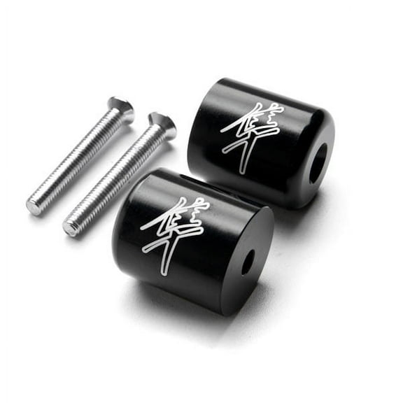 Krator Black Bar Ends Logo Hand Grip Handlebar End Caps Compatible with Suzuki Hayabusa GSX1300R 1999-2012