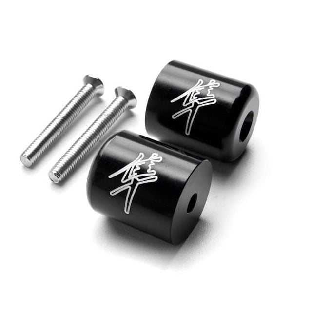 Krator Black Bar Ends Logo Hand Grip Handlebar End Caps Compatible with Suzuki Hayabusa GSX1300R 2011-2012