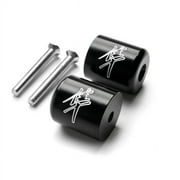 Krator Black "Hayabusa" Logo Engraved Bar Ends Weights Sliders - Compatible with Suzuki Hayabusa GSXR 600 750 1000 and More! (1989-2013)