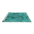 thumbnail image 2 of Ahgly Company Machine Washable Indoor Rectangle Oriental Turquoise Blue Industrial Area Rugs, 8' x 10', 2 of 4