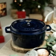 thumbnail image 5 of Staub Cast Iron 4-qt Round Cocotte - Dark Blue, 5 of 9