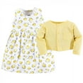 thumbnail image 2 of Luvable Friends Baby and Toddler Girl Dress and Cardigan 2pc Set, Yellow Floral, 3-6 Months, 2 of 2