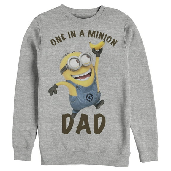 Men's Despicable Me Dave One in a Minion Dad  Sweatshirt Athletic Heather Small