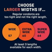 MyONE Condoms Larger Fit Size 57E: Wide (57), Length 5.6” (E), Latex, 36-Count