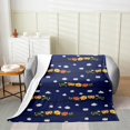 thumbnail image 2 of Erosebridal Teens Steam Engine Flannel Blanket, Cartoon Railway Train Sherpa Throw, Transportation Decor, 2 of 7