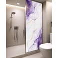 thumbnail image 2 of Window Privacy Film Marble Purple Stained Glass Window Film Decorative Sun Block Window Cover Gold White Modern Gradient Ocean Ripple Window Clings Static Adhesive Sticker for Bathroom 29.5"x78.7", 2 of 7