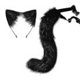 thumbnail image 1 of Accesorios de Cosplay de zorro, diadema ajustable con orejas de gato y cola de zorro, accesorios para disfraces de fiesta de Carnaval y Halloween, 2 uds., 1 of 5