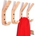 thumbnail image 3 of 4 Pieces Rubber Wood Wall Coat Hooks Coat Racks with Two Hooks, 16 x 6 x 2.5 cm, 3 of 5