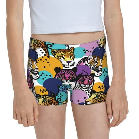 Pofeuu Retro Panther Print Soft Cotton Girls Boyshort panties Toddler Underwear-Small