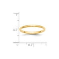 thumbnail image 2 of Bague Demi-Ronde en Or Jaune 14k Poli Gravable 2mm Taille 9 Bijoux Cadeaux pour Femmes, 2 of 4